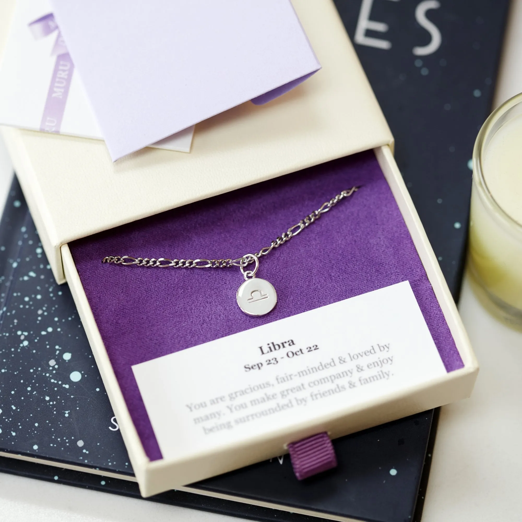 Zodiac Sign Figaro Chain Bracelet Silver sold by Muru product image thumbnail 3