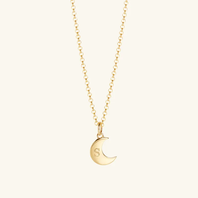 Personalised Moon Necklace Gold sold by Muru