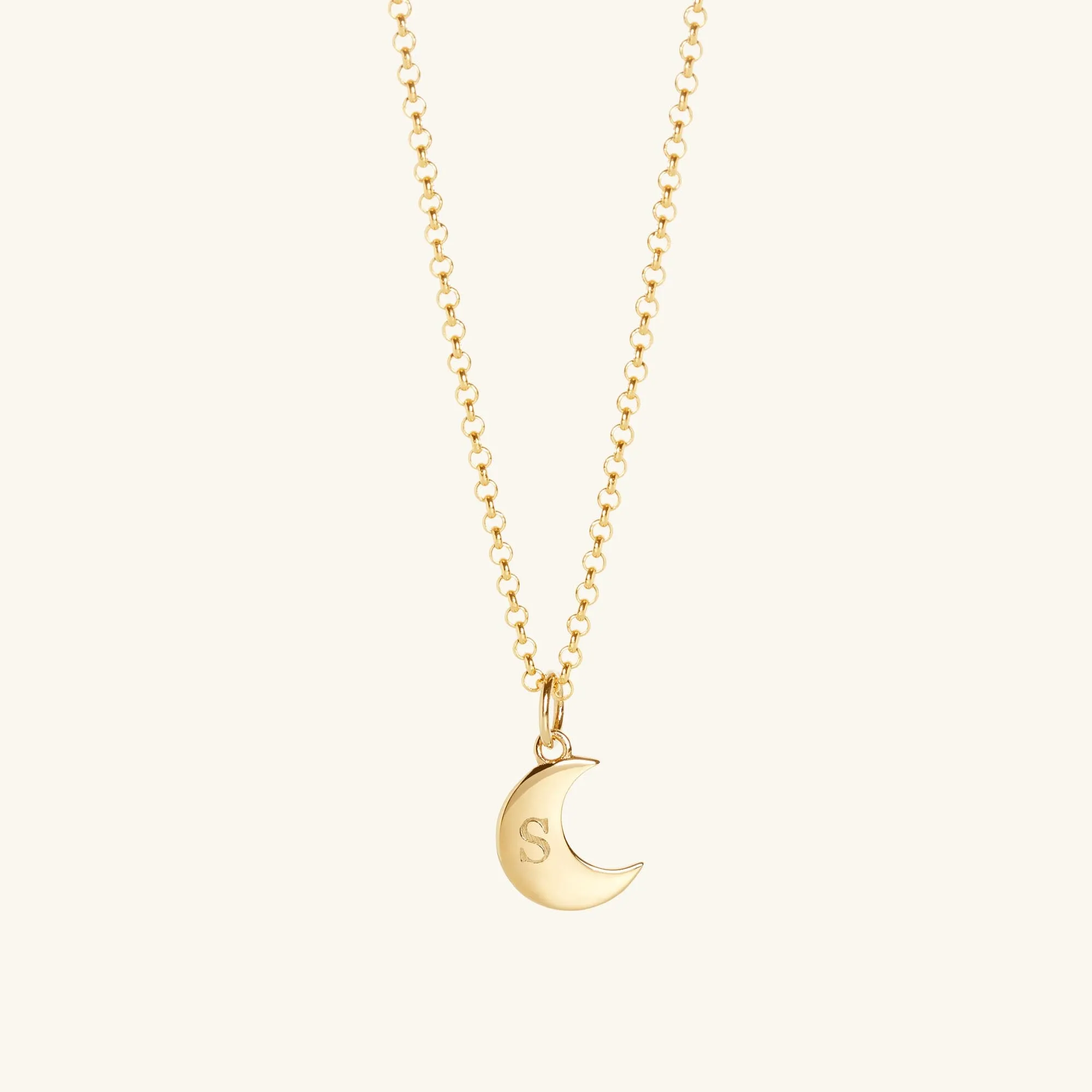 Personalised Moon Necklace Gold sold by Muru