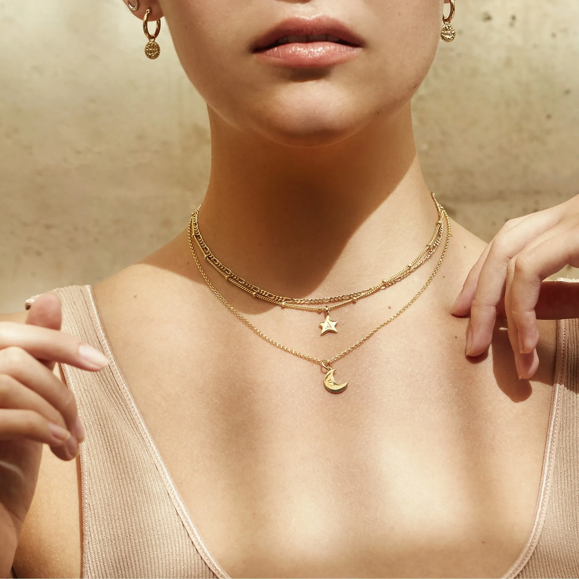 Personalised Moon Necklace Gold sold by Muru product image thumbnail 3