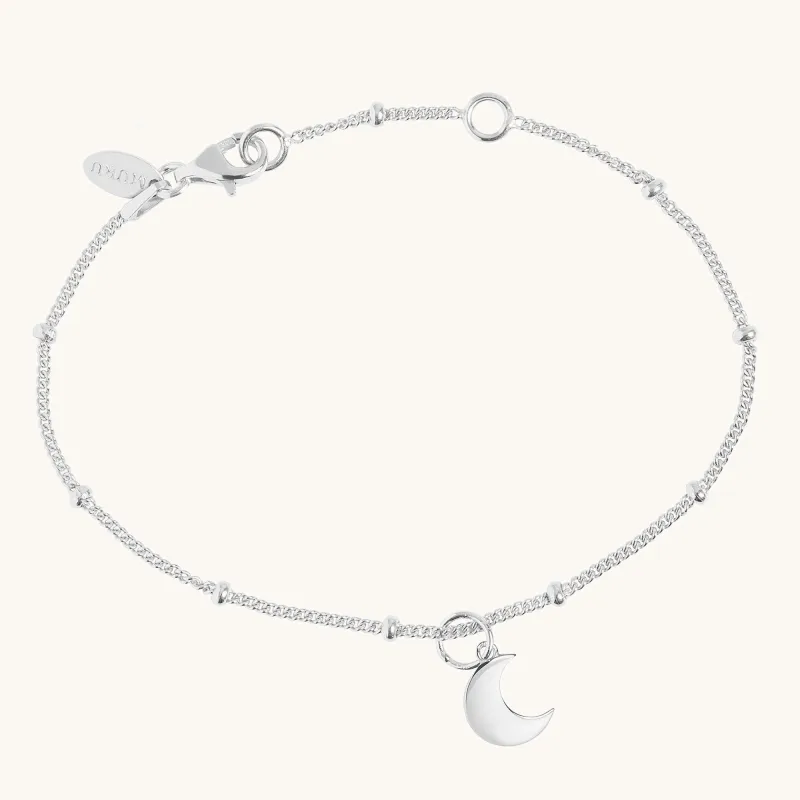 Personalised Moon Bracelet Silver sold by Muru