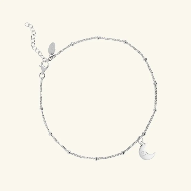 Personalised Moon Anklet Silver sold by Muru