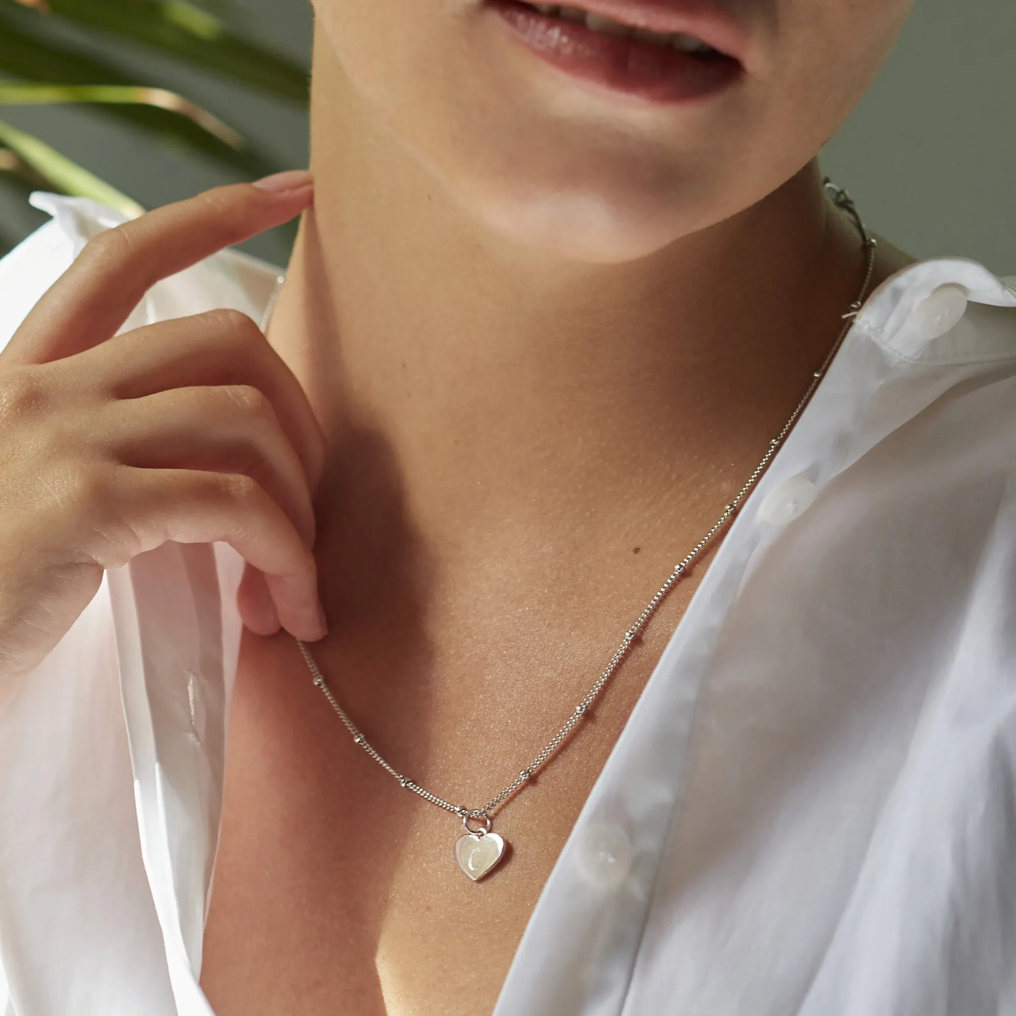 Gold Heart Necklace With Bead Chain sold by Muru product image thumbnail 2