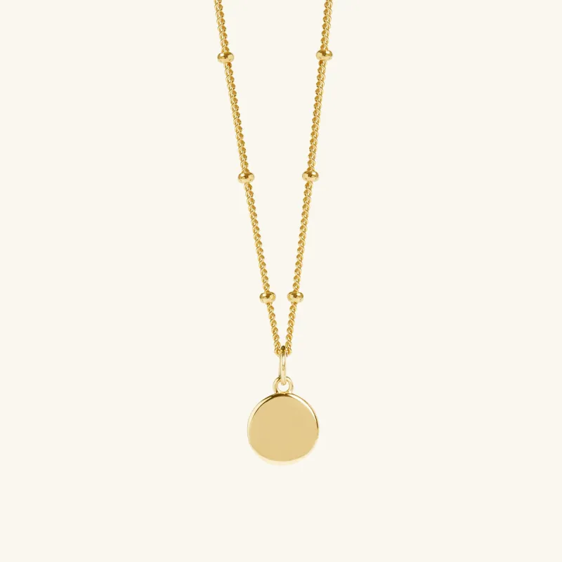 Gold Mini Disc Necklace With Bead Chain sold by Muru