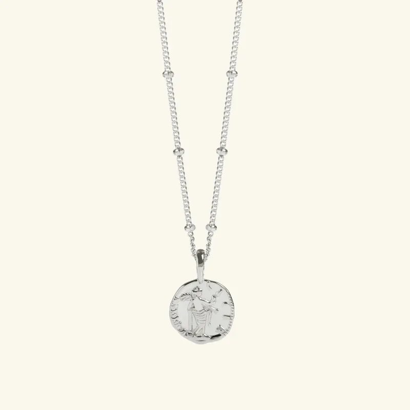Venus Coin Necklace With Bead Chain Silver sold by Muru