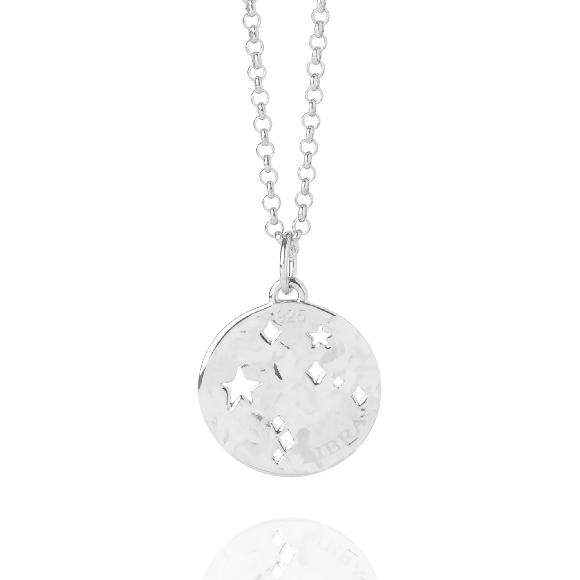 Libra Zodiac Necklace Hammered Silver sold by Muru product image thumbnail 3