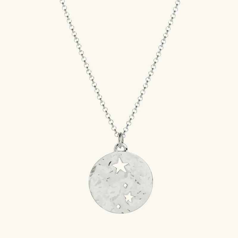 Aries Zodiac Necklace Hammered Silver sold by Muru
