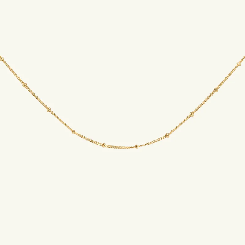 Bead Chain Dainty Choker Necklace Gold sold by Muru