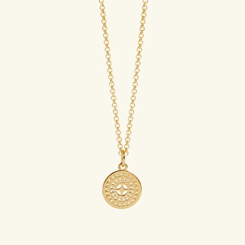 Mini Ancient Sun Necklace Gold sold by Muru