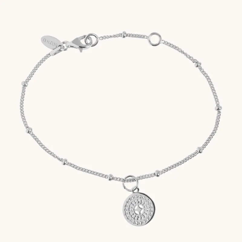 Ancient Sun Bead Bracelet Silver sold by Muru