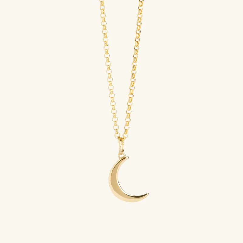 Mini Crescent Moon Necklace Gold sold by Muru