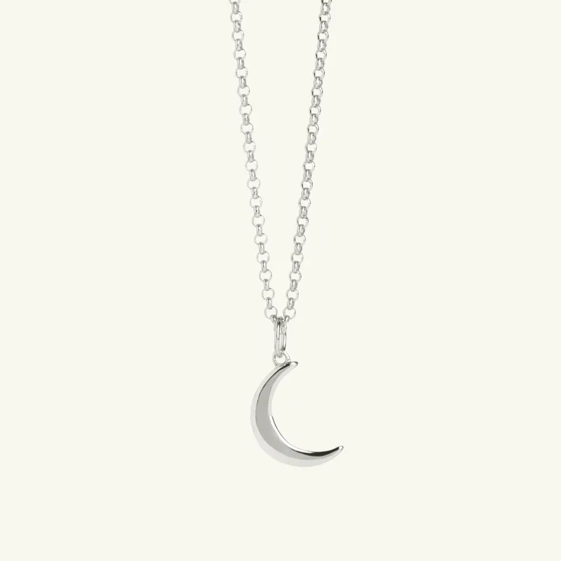 Mini Crescent Moon Necklace Silver sold by Muru