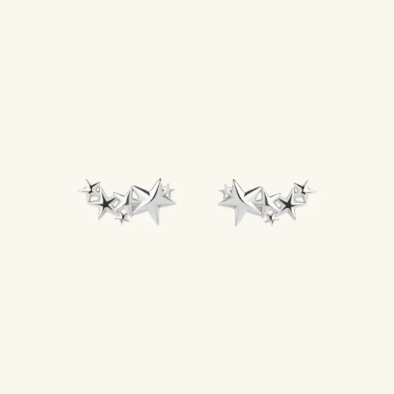 Star Stud Earrings Silver sold by Muru