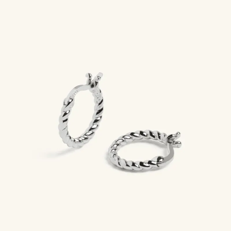 Twisted Hoop Earrings Silver sold by Muru