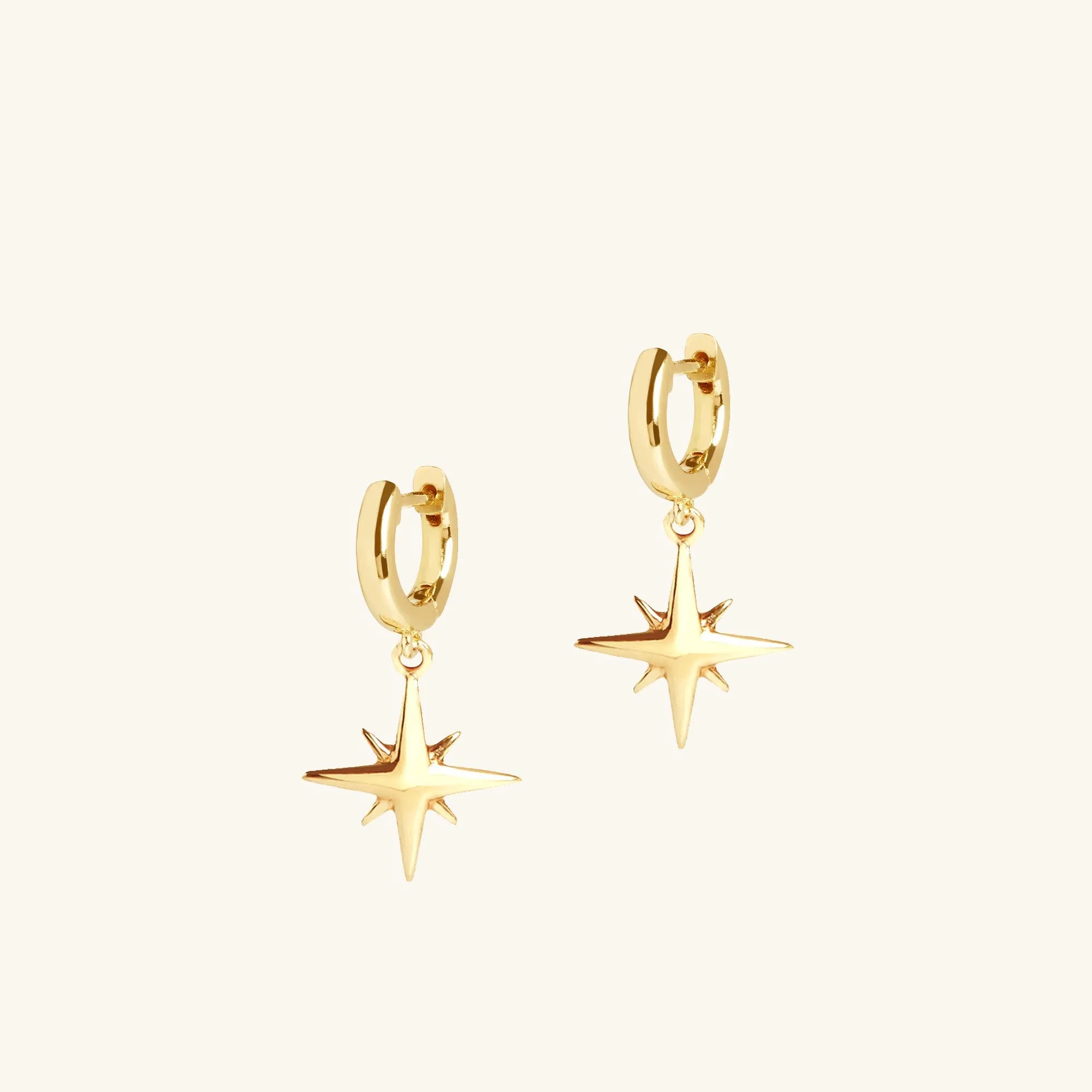 Star Huggie Hoop Earrings Gold sold by Muru