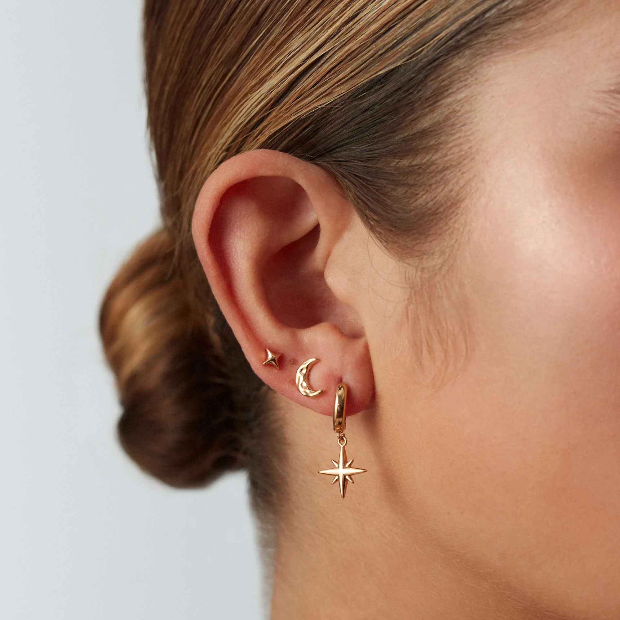 Star Huggie Hoop Earrings Gold sold by Muru product image thumbnail 2