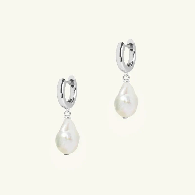 Freshwater Pearl Drop Earrings Silver sold by Muru