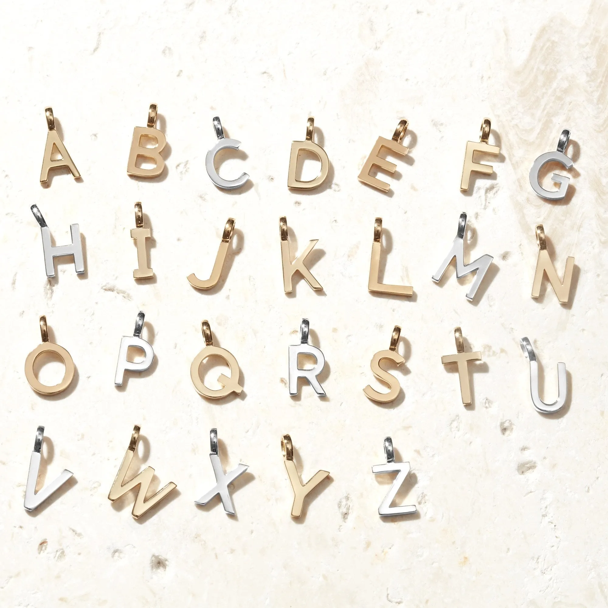 Letter Necklace with Bead Chain Gold sold by Muru product image thumbnail 4