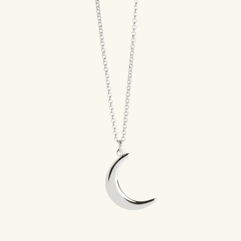 Crescent Moon Necklace Silver sold by Muru