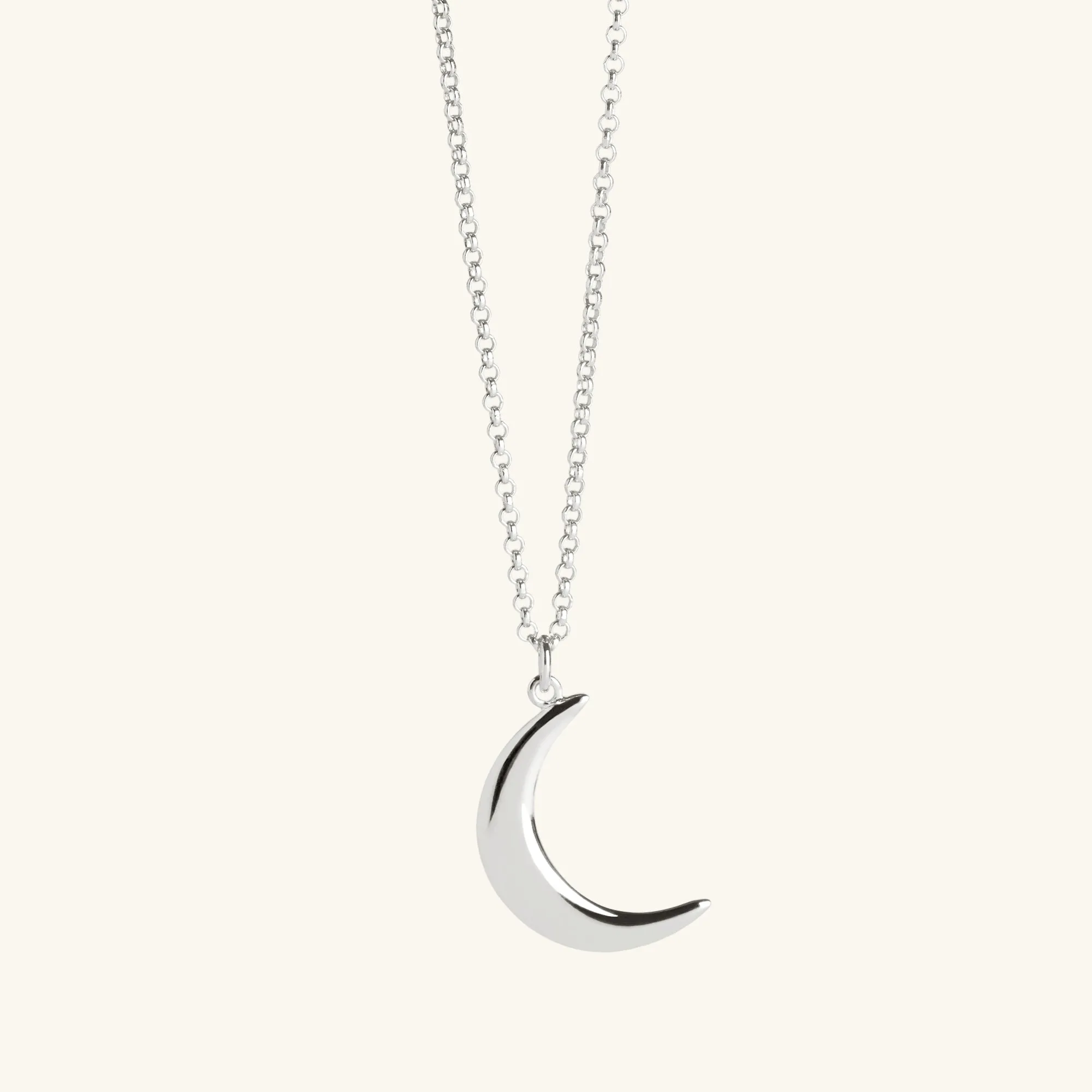 Crescent Moon Necklace Silver sold by Muru