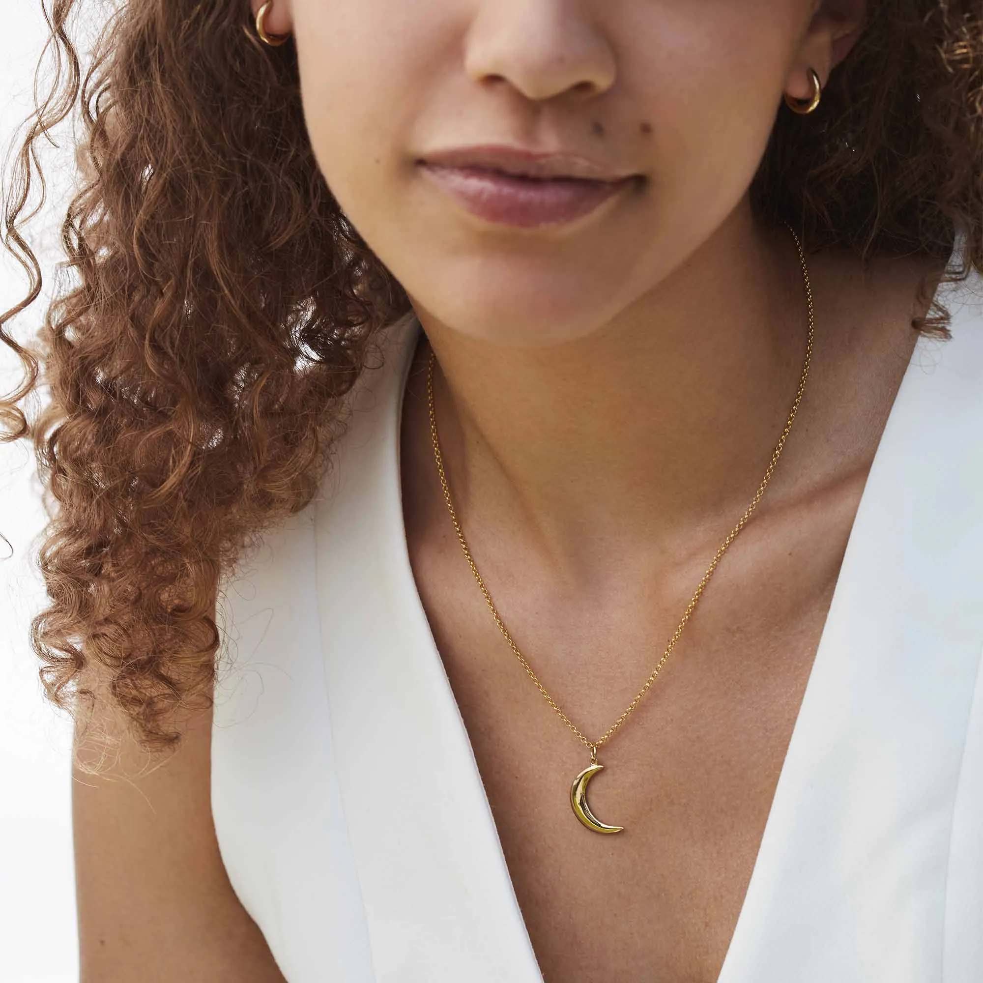 Crescent Moon Necklace Silver sold by Muru product image thumbnail 2