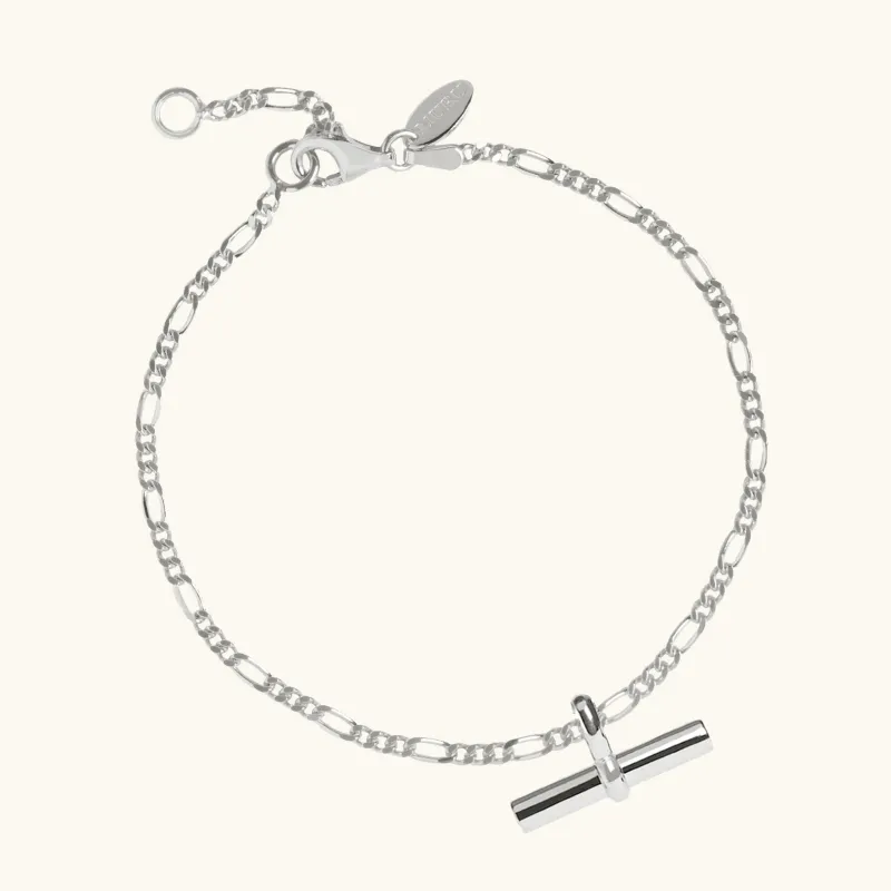 T-Bar Figaro Chain Bracelet Silver sold by Muru