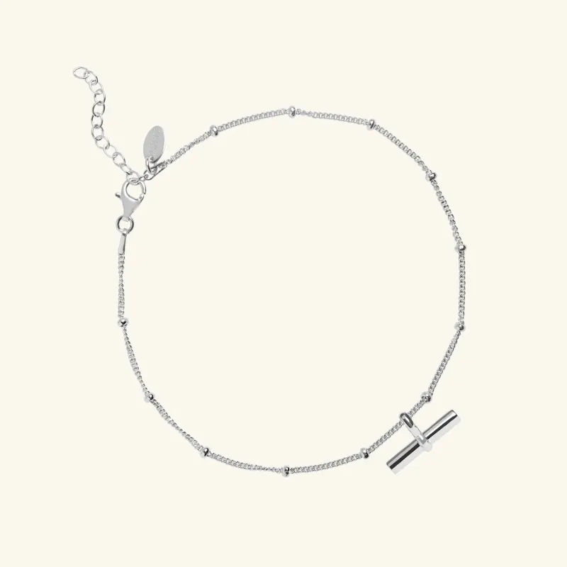 T-Bar Anklet Silver made by Muru