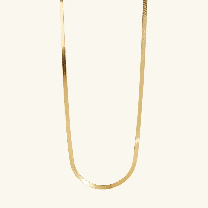 Flat Snake Chain Necklace Gold Vermeil sold by Muru