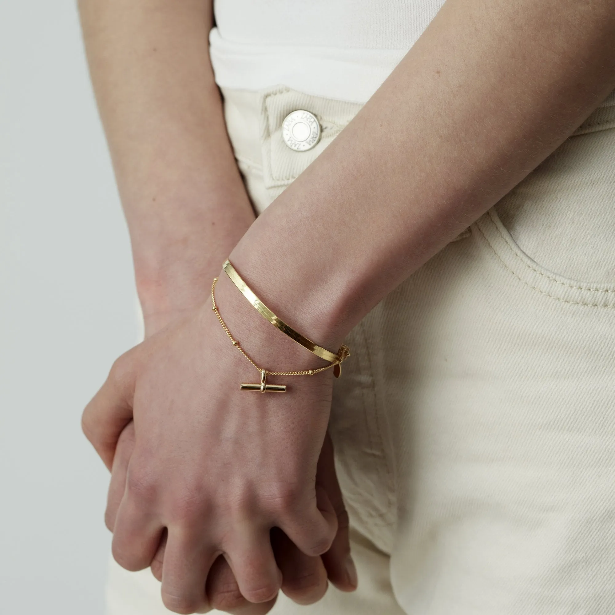 Flat Snake Chain Bracelet Gold sold by Muru product image thumbnail 4
