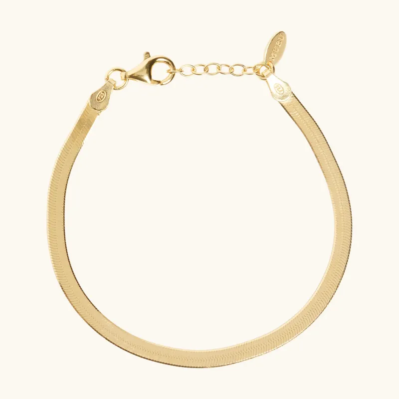 Flat Snake Chain Bracelet Gold sold by Muru