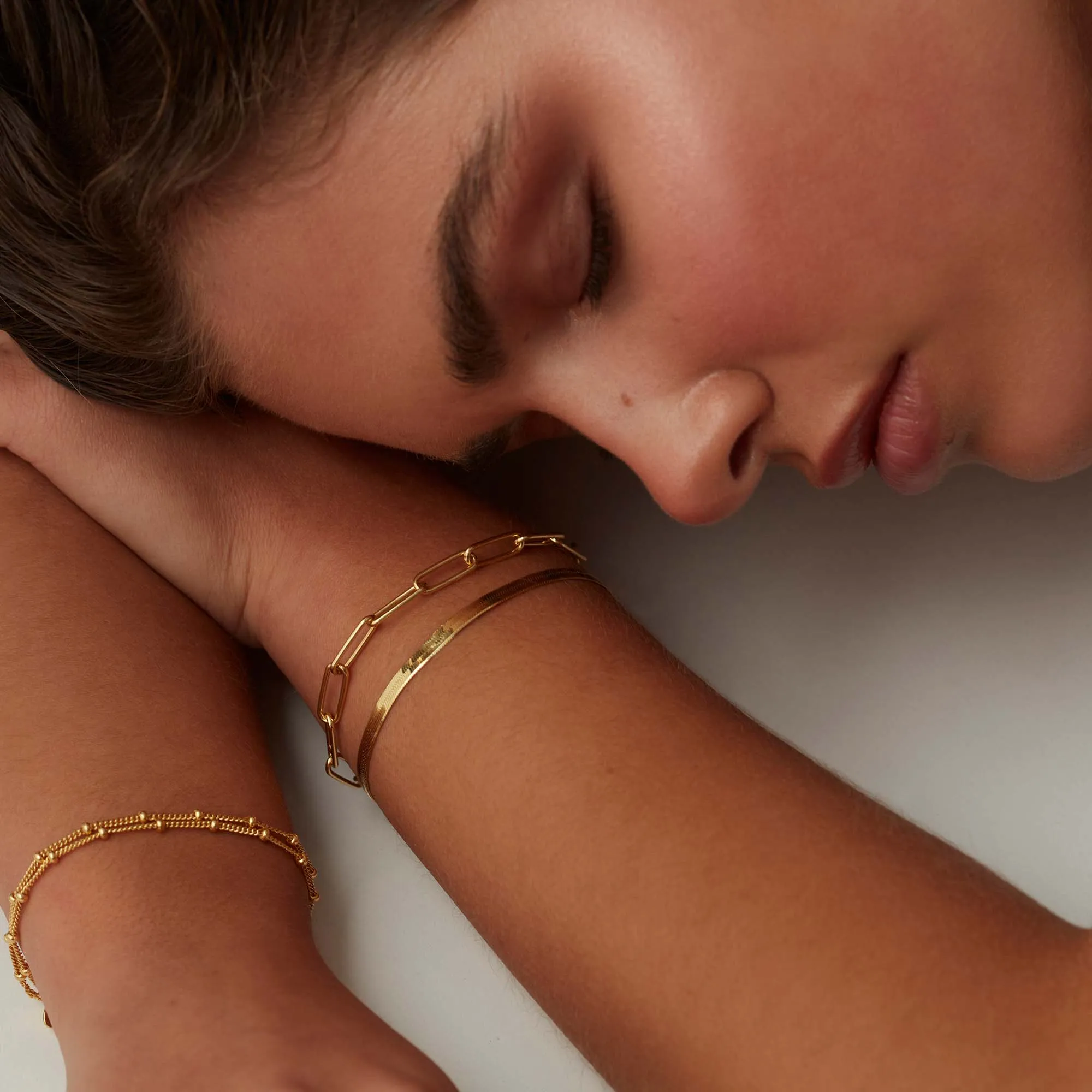 Flat Snake Chain Bracelet Gold sold by Muru product image thumbnail 2