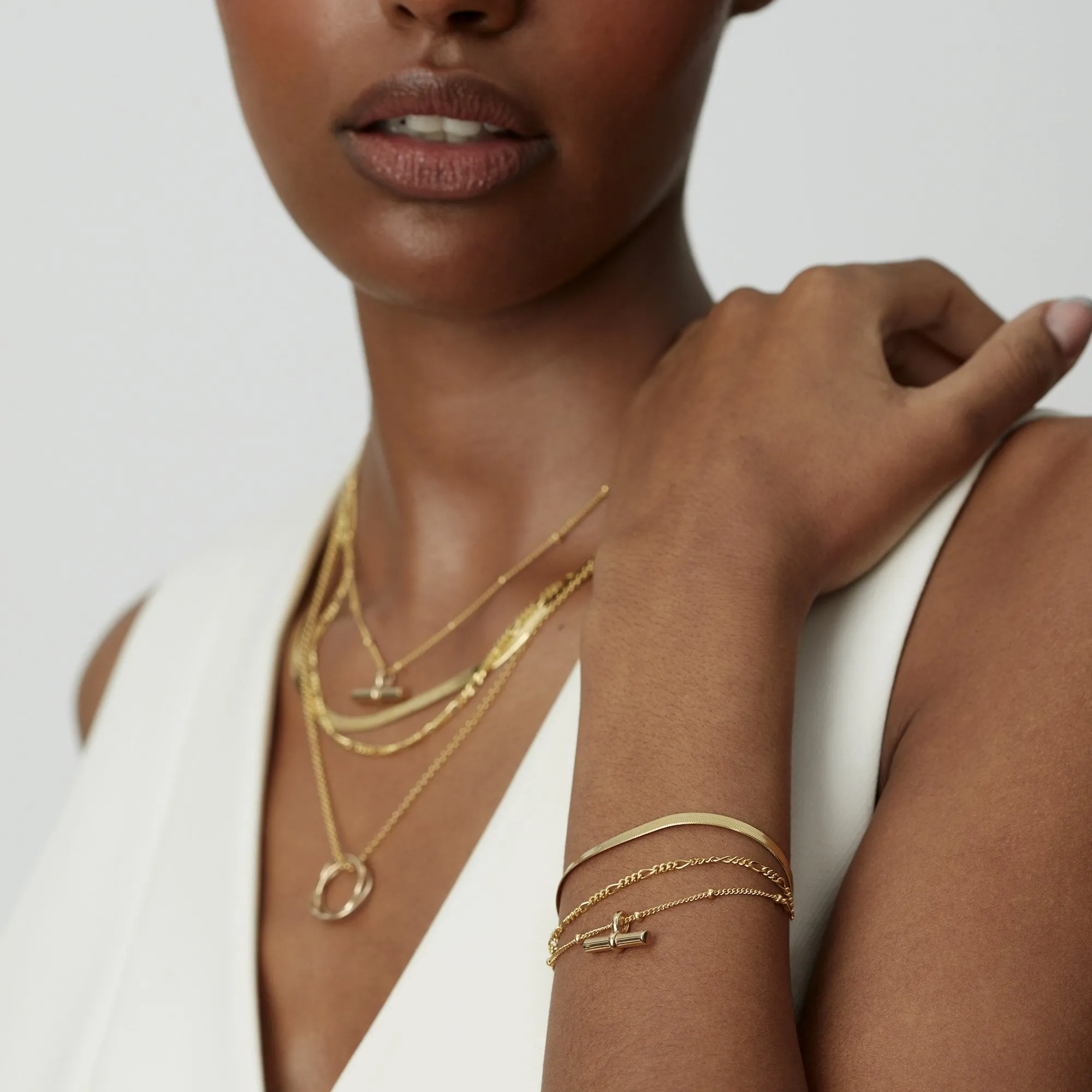 Flat Snake Chain Bracelet Gold sold by Muru product image thumbnail 3