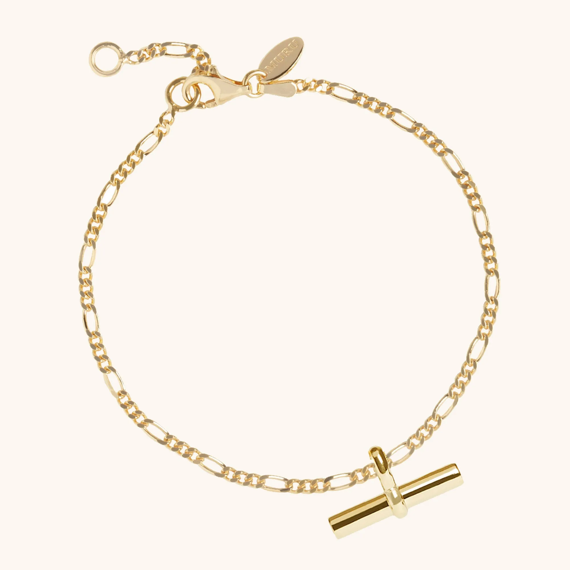 T-Bar Figaro Chain Bracelet Gold sold by Muru