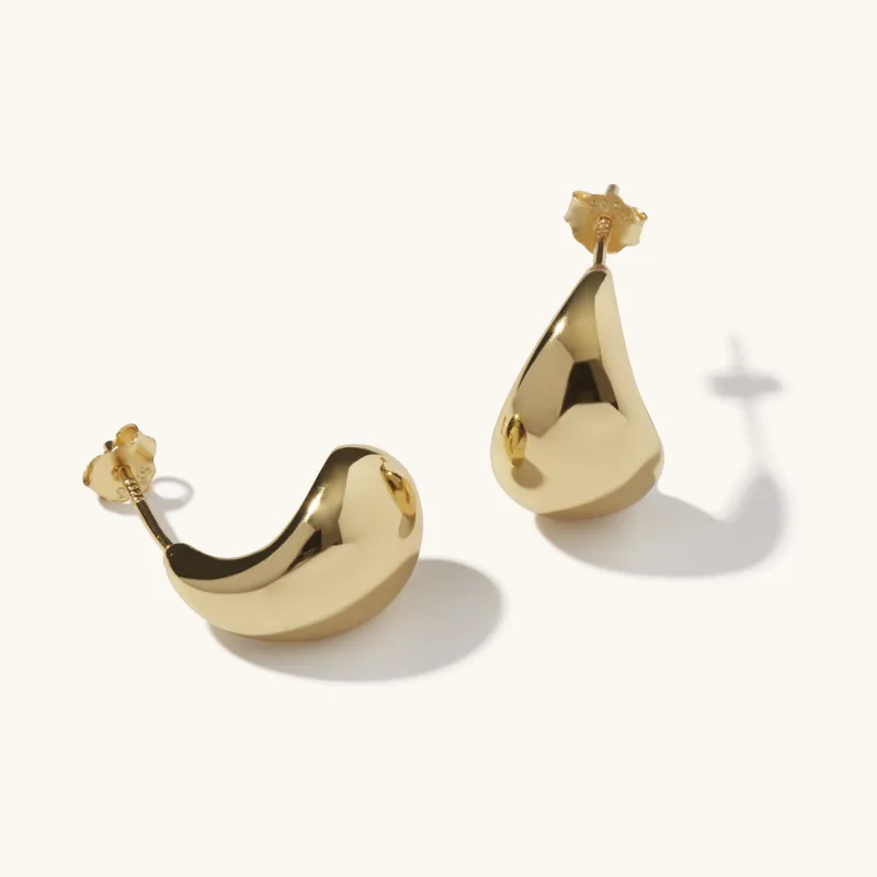 Tear drop statement studs gold sold by Muru