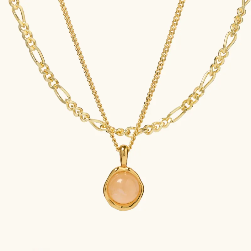 Tiny Rose Quartz Necklace Layering Set made by Muru