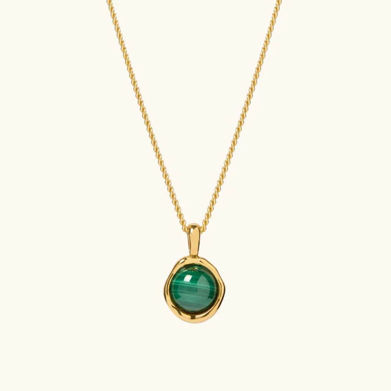Tiny Malachite Necklace For Growth made by Muru