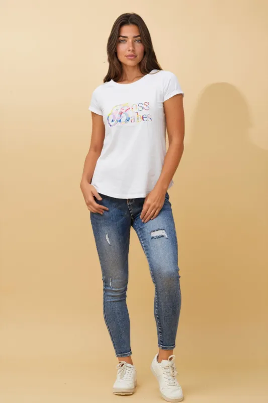 ASTRA BOSS BABE EMBROIDERED TEE made by Rockmans