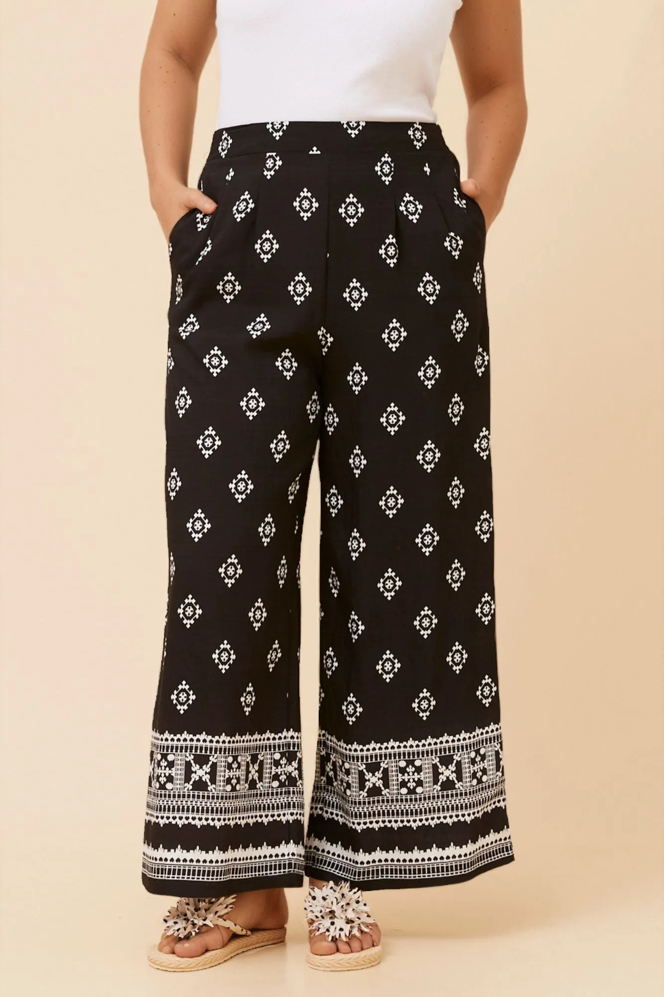 LOXANA BORDER PRINT PANTS sold by Rockmans product image thumbnail 3