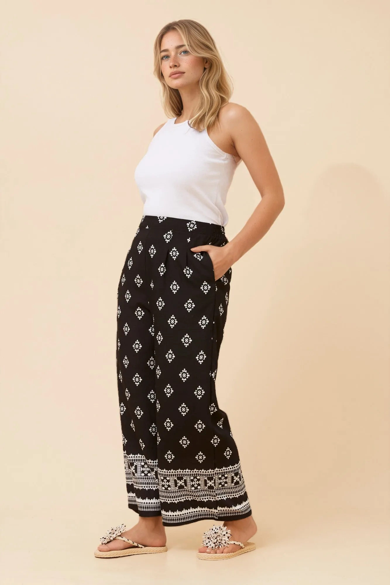 LOXANA BORDER PRINT PANTS sold by Rockmans product image thumbnail 5