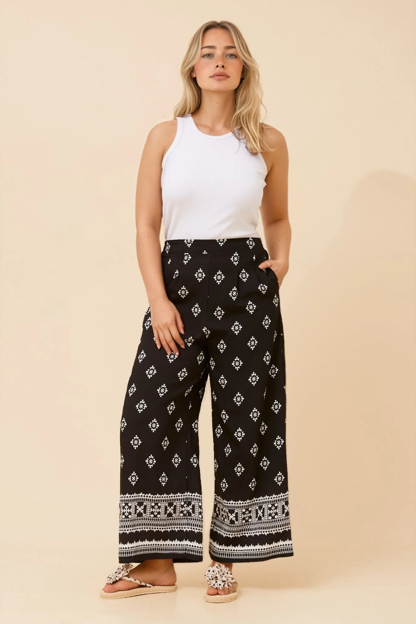 LOXANA BORDER PRINT PANTS sold by Rockmans product image thumbnail 2