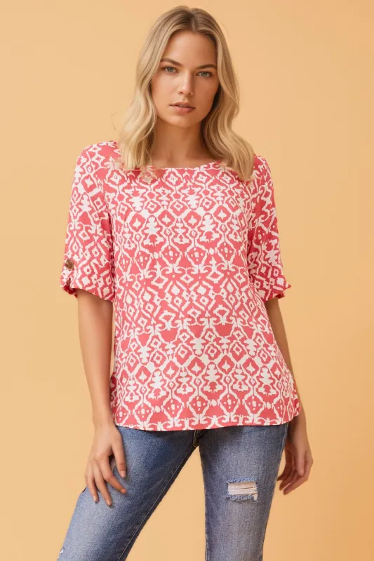 GAELIN ABSTRACT BOHO TOP sold by Rockmans