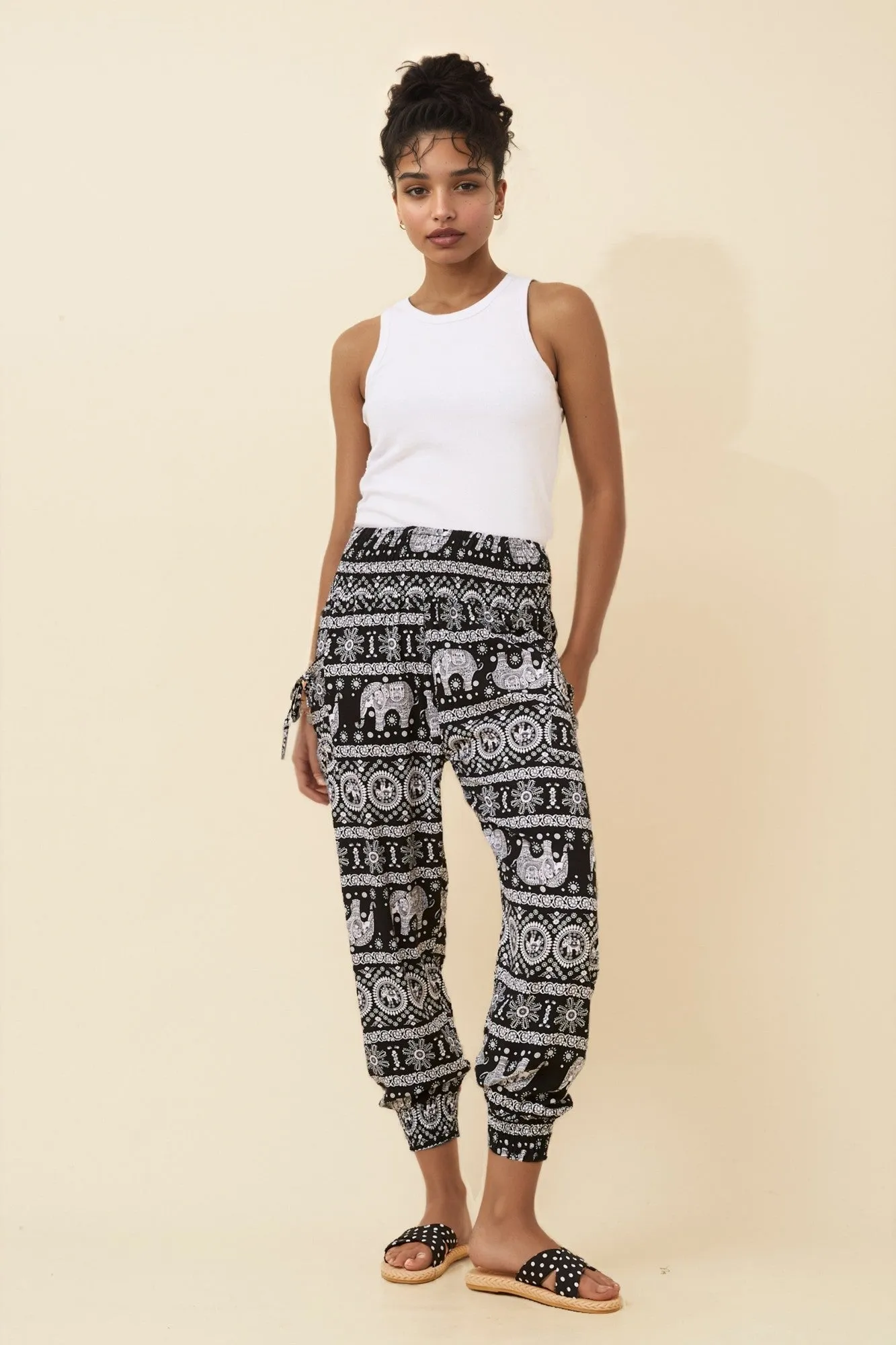ANIMAL PRINT BOHO HAREM PANTS sold by Rockmans