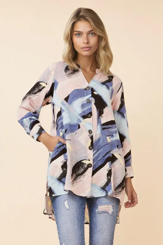 PATIA ABSTRACT PRINT TOP sold by Rockmans