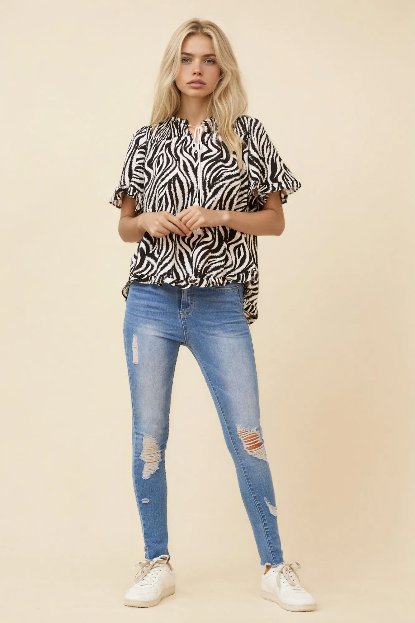 MAHALO ZEBRA PRINT TOP sold by Rockmans product image thumbnail 4