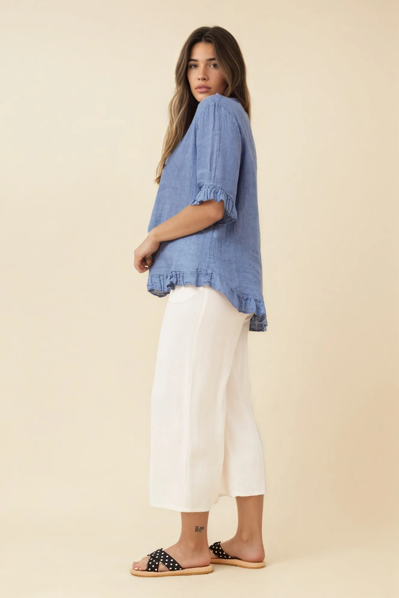 FRILA SOLID LINEN TOP sold by Rockmans product image thumbnail 5