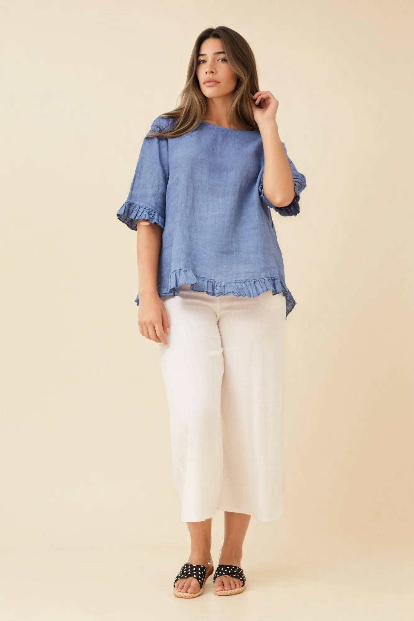 FRILA SOLID LINEN TOP sold by Rockmans product image thumbnail 4