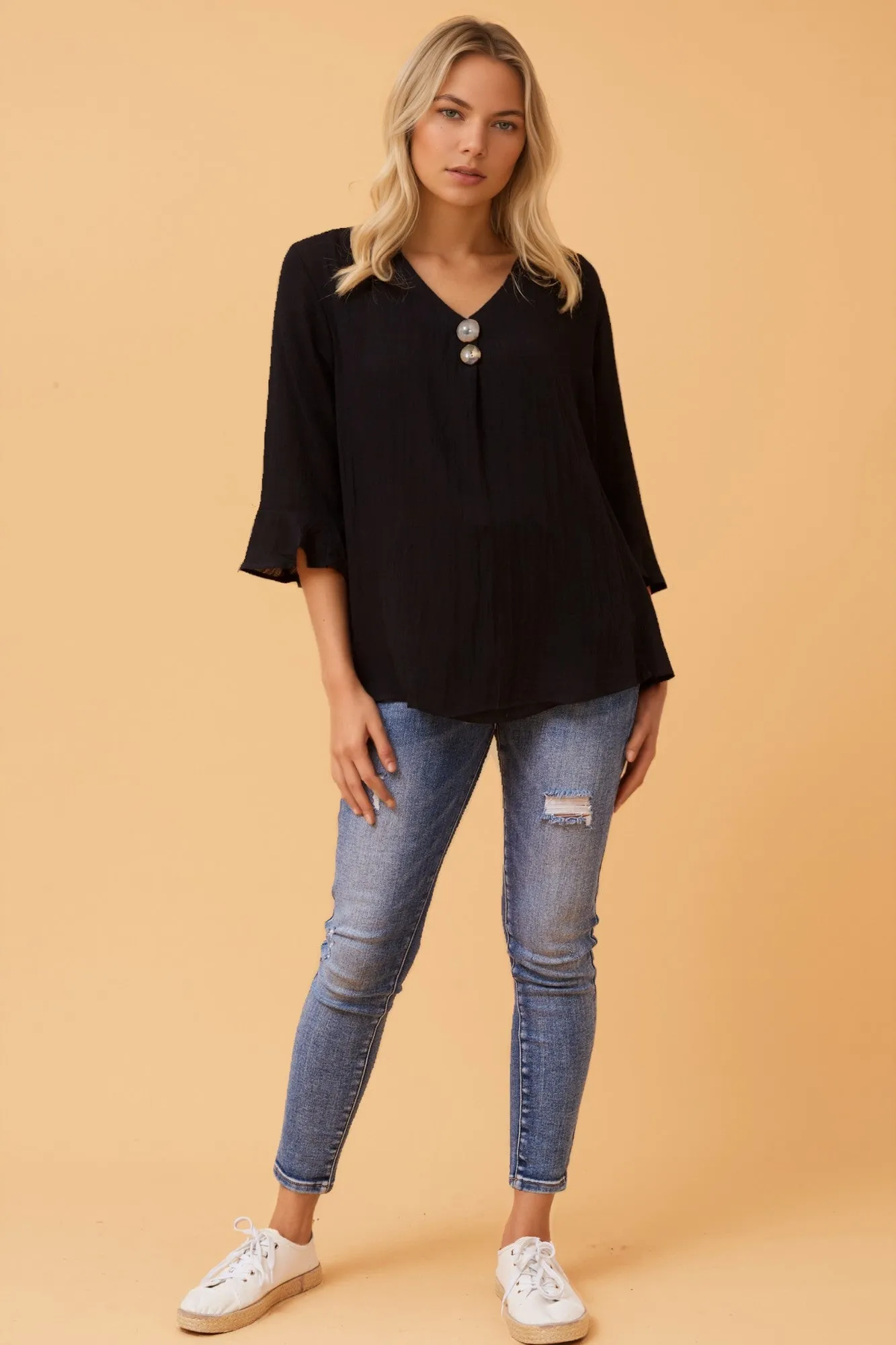 RUE BUTTON DETAIL TOP sold by Rockmans product image thumbnail 4