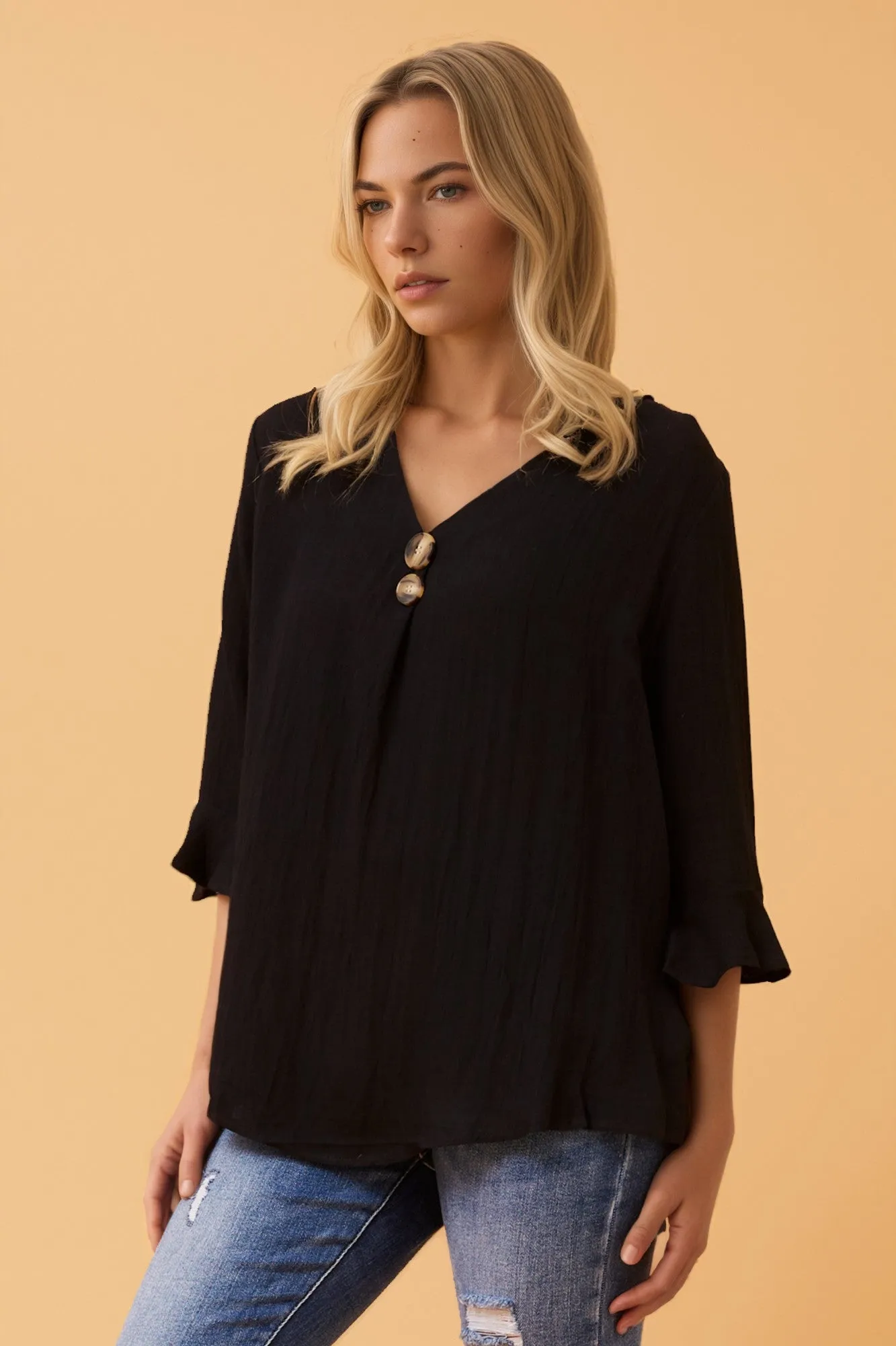 RUE BUTTON DETAIL TOP sold by Rockmans product image thumbnail 5