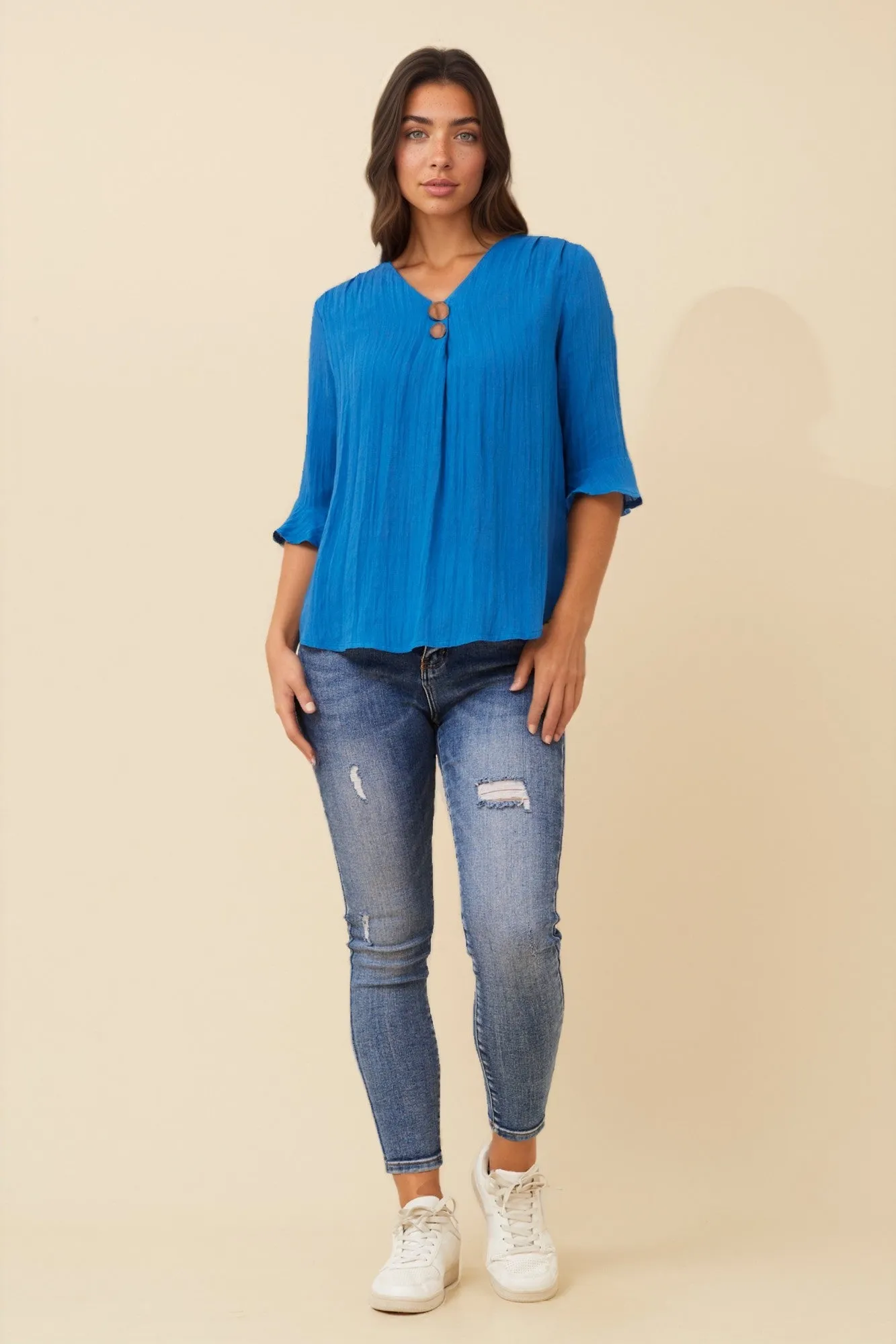 RUE BUTTON DETAIL TOP sold by Rockmans product image thumbnail 2