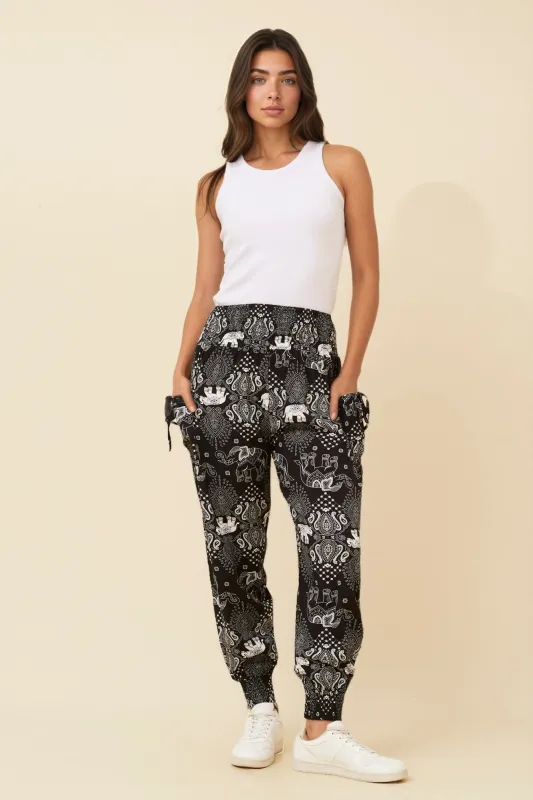 ELEPHANT PRINT HAREM PANTS sold by Rockmans